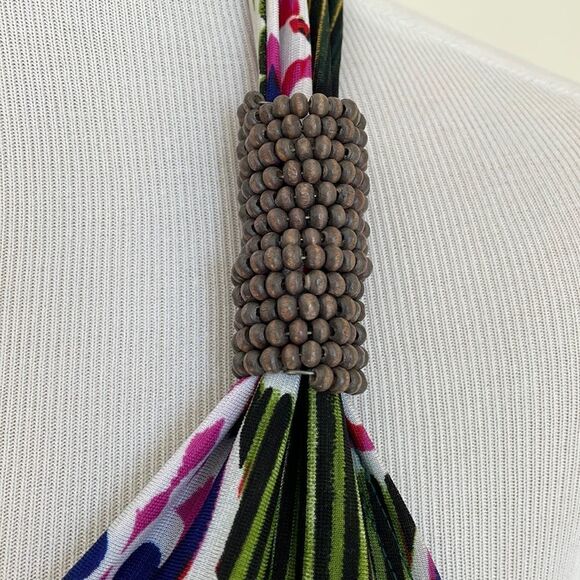 Maxi dress size Small colorful summer dress elastic waist and neck - Picture 3 of 8